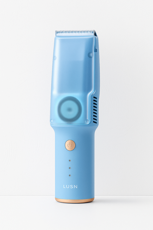 Lusn– der sanfte Haarschneider mit Vakuum-Funktion für Babys & Kinder